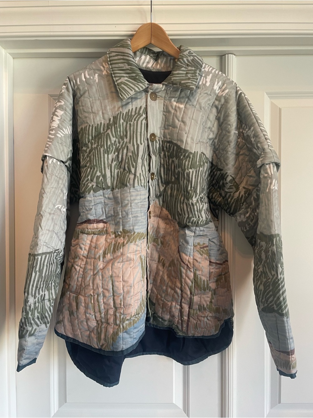 BRUMA QUILTED JACKET - ABSTRACT LANDCAPE PRINT